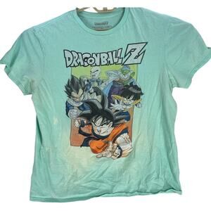 Dragon Ball Z T-Shirt Men Size L Green Short Sleeve Crew Neck  DISCOLORATION